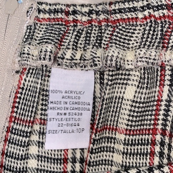 Vintage plaid fringe long skirt size 10P - Picture 4 of 8